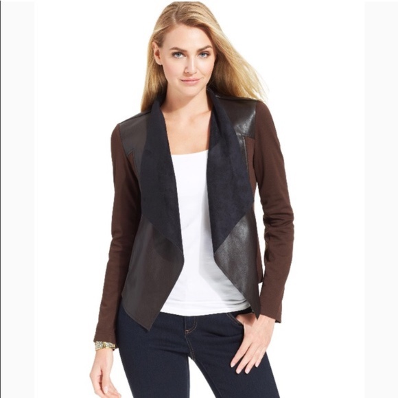 Kloth Brown Faux Leather Jacket 